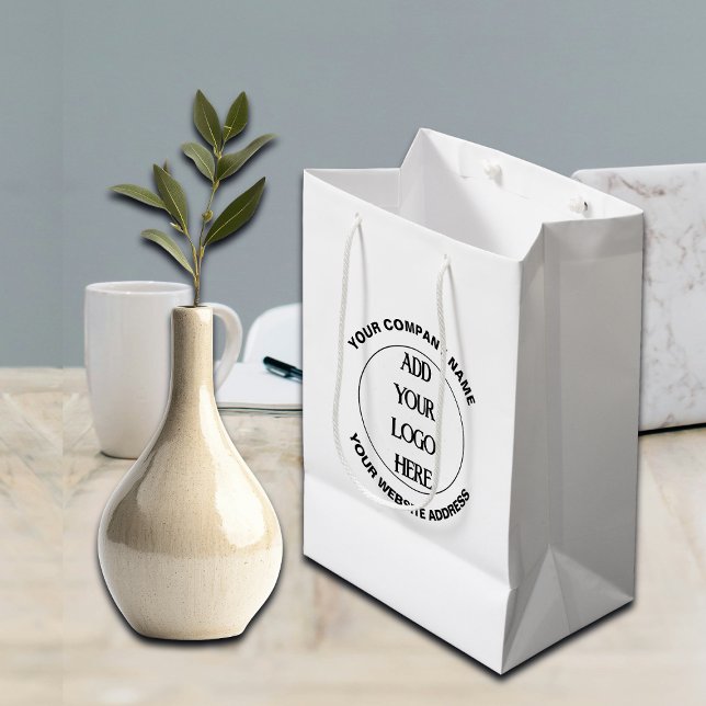 Sacola Para Presentes Média Logotipo Personalizado Empresarial  (Criador carregado)