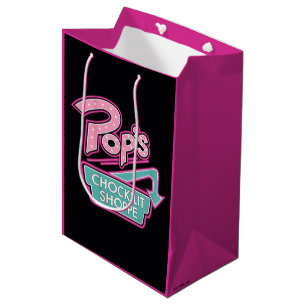 Sacola Para Presentes Média Logotipo rosa da barra de pop