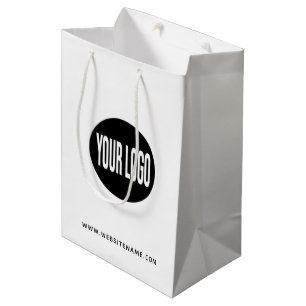 Sacola Para Presentes Média Logotipo/Texto da Marca de Compras Impressa Person