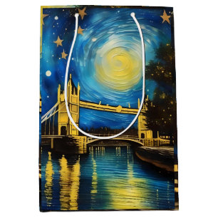 Sacola Para Presentes Média London Bridge Acrylic Art,