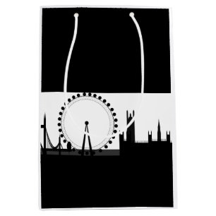Sacola Para Presentes Média London Eye City Ferris Wheel Inglaterra Gift Bag