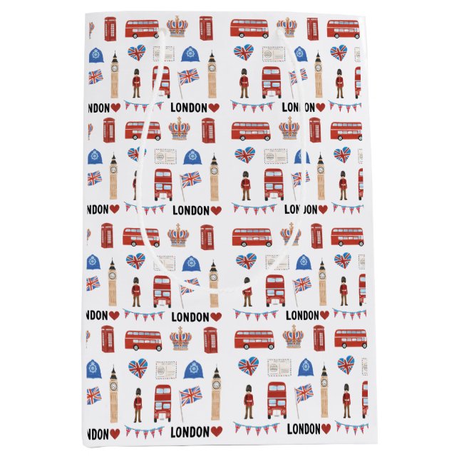 Sacola Para Presentes Média London Themed Gift Bag | London Themed Gift (Frente)