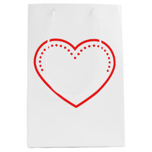 Sacola Para Presentes Média Love Heart Red Namorados Medium Gift Bag