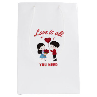 Sacola Para Presentes Média Love Is All You Need