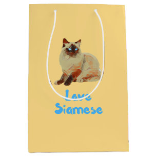 Sacola Para Presentes Média Love Siamese Cats