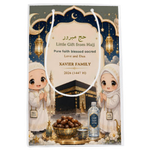 Sacola Para Presentes Média Luxo Hajj Mabroor Chibi Muçulmano