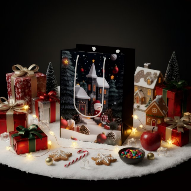 Sacola Para Presentes Média Luxury Christmas Gift Bag (Criador carregado)