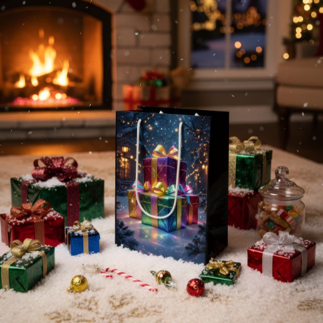 Sacola Para Presentes Média Luxury Christmas Gift Bag (Criador carregado)