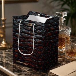 Sacola Para Presentes Média Luxury Executive Monogram Premium Leather