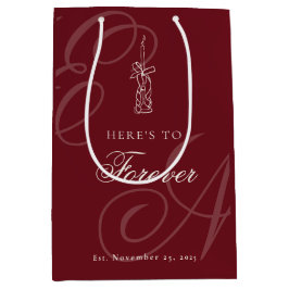 Sacola Para Presentes Média Luxury Old Money Retro Calligraphy Wedding