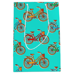 Sacola Para Presentes Média Luz - saco médio do presente da bicicleta azul