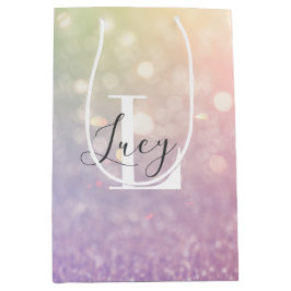 Sacola Para Presentes Média Luzes de anzol coloridas