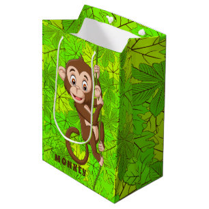 Sacola Para Presentes Média Macaco num saco de Design de vinho