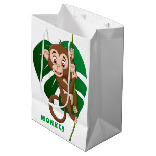 Sacola Para Presentes Média Macaco num saco de Design de vinho