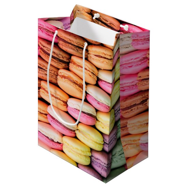 Sacola Para Presentes Média Macarons Coloridos (Frente inclinada)