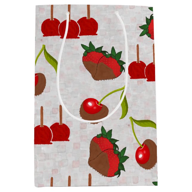 Sacola Para Presentes Média Maçãs Doce (Frente)