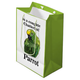 Sacola Para Presentes Média Macaw Parrot Bird Chatterbox Engraçado Aniversário