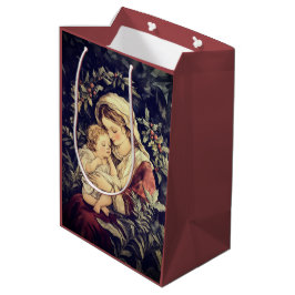 Sacola Para Presentes Média Madona e Menino Vintage
