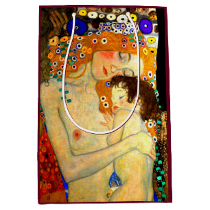 Sacola Para Presentes Média Mãe e criança pela arte Nouveau de Gustavo Klimt