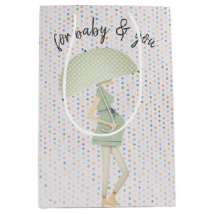 Sacola Para Presentes Média Mãe esperta com guarda-chuva