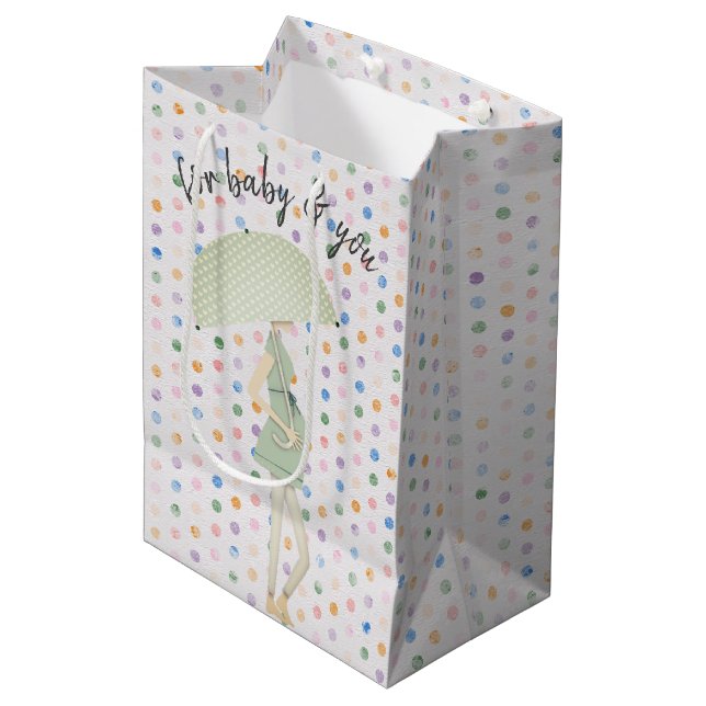 Sacola Para Presentes Média Mãe esperta com guarda-chuva (Frente inclinada)