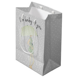 Sacola Para Presentes Média Mãe esperta com guarda-chuva nas Bolinhas
