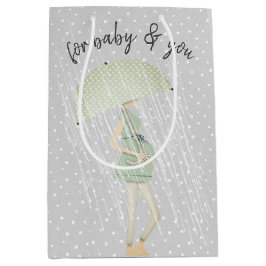 Sacola Para Presentes Média Mãe esperta com guarda-chuva nas Bolinhas