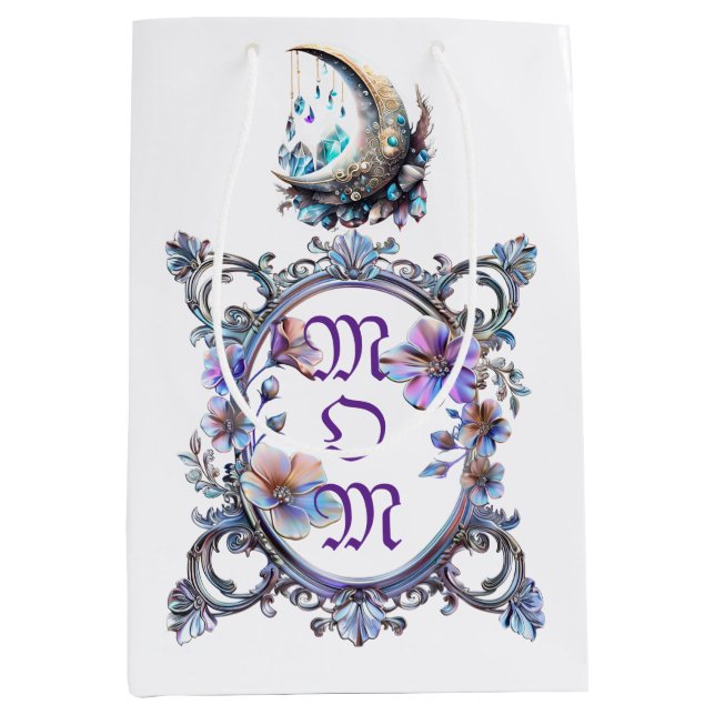 Sacola Para Presentes Média Mãe Frame Floral (Frente)