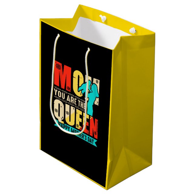 Sacola Para Presentes Média Mãe Você É A Rainha (Frente inclinada)