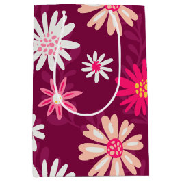 Sacola Para Presentes Média Magenta Daisy Design