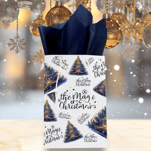 Sacola Para Presentes Média Magia das Árvores de Natal