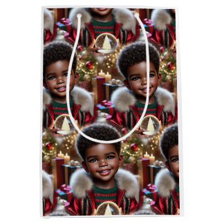 Sacola Para Presentes Média Magia em suas mãos: Um brilho de Natal