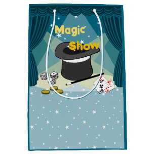 Sacola Para Presentes Média Magic Show Blue Obrigado