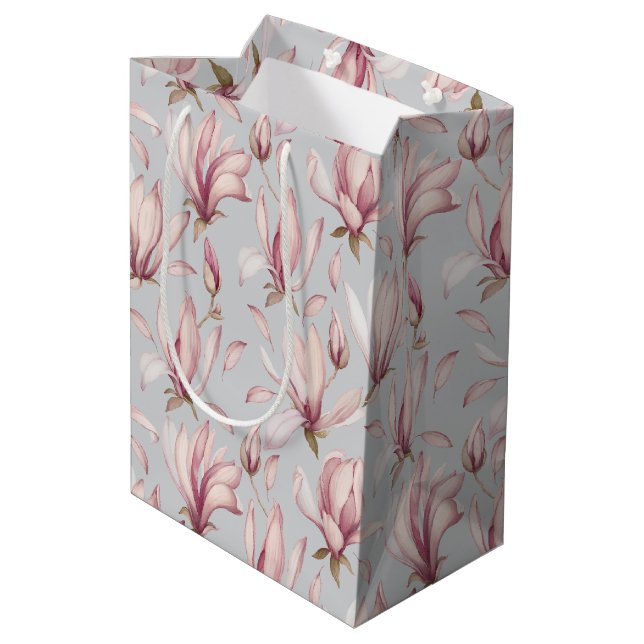 Sacola Para Presentes Média Magnólia Elegante (Verso inclinado)