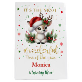 Sacola Para Presentes Média Mais maravilhoso dia de aniversário de natal