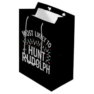 Sacola Para Presentes Média Mais Propenso a Caçar Rudolph Natal Correspondênci