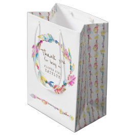 Sacola Para Presentes Média Mala de favor de casamento de penas e miçangas