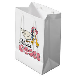 Sacola Para Presentes Média Mamãe gansa Dia das Mães Fofo 