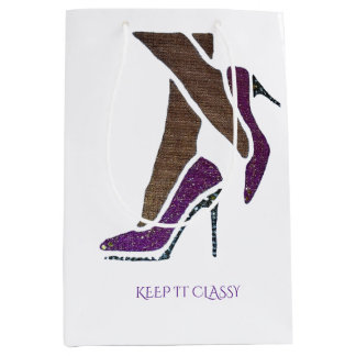 SACOLA PARA PRESENTES MÉDIA MANTENHA O CLASSE - ROXO