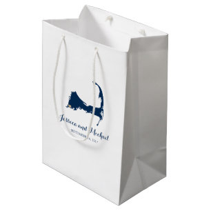 Sacola Para Presentes Média Mapa de Falmouth Cape Cod com o SACO do CONVIDADO