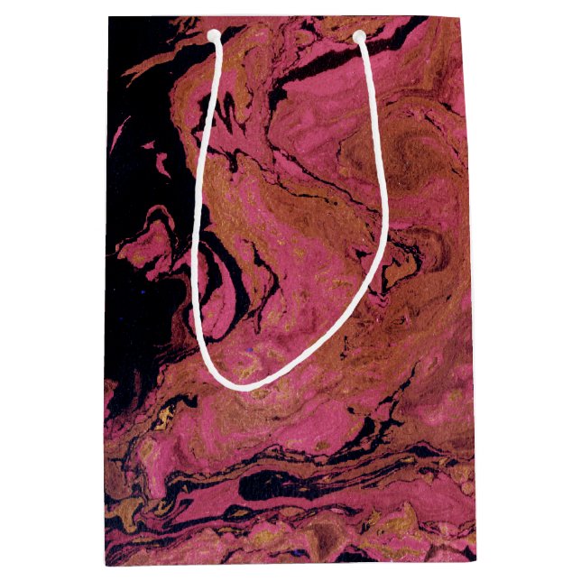 Sacola Para Presentes Média Marble, aquarela (Frente)
