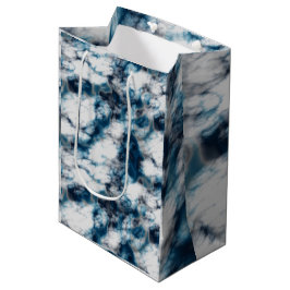Sacola Para Presentes Média Marble Azul