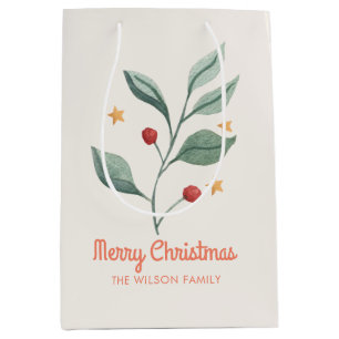 Sacola Para Presentes Média Marca de Desvio de Água Misturada de Natal nas Est