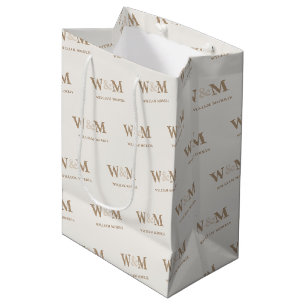 Sacola Para Presentes Média Marca de Logotipo Empresarial Castanho Camelo Terr