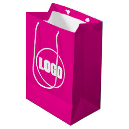 Sacola Para Presentes Média Marca de Negócios Simples Patrocinadora Rosa com L