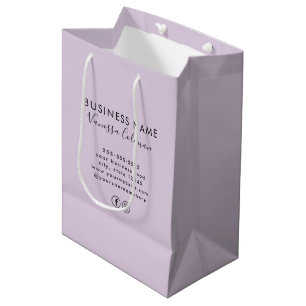 Sacola Para Presentes Média Marca Profissional Minimalista Roteiro Roxo