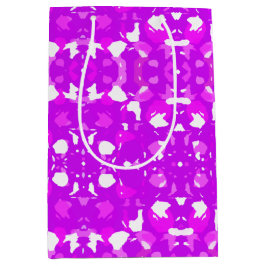 Sacola Para Presentes Média Marcas Simétricas Cor-de-Rosa e Branco