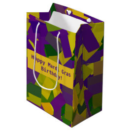 Sacola Para Presentes Média Mardi Gras Bloqueia Bolsa Média de Presente