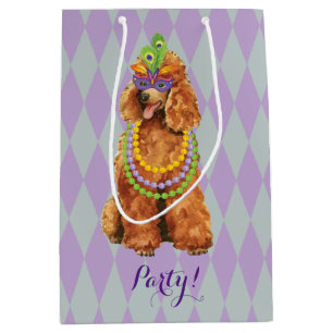 Sacola Para Presentes Média Mardi Gras Poodle