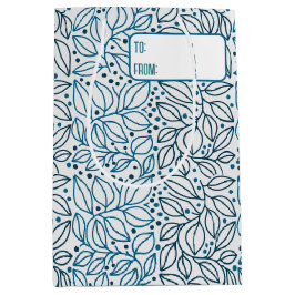 Sacola Para Presentes Média Marés Azuis e Retrovisuais das Víblias de Natal